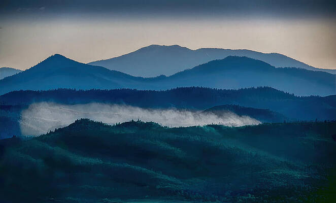 Misty Blue Mountain Range — color photograph by Jim Signorelli