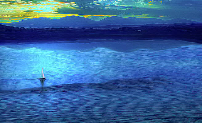 Sunset Sailing — color photograph by Jim Signorelli